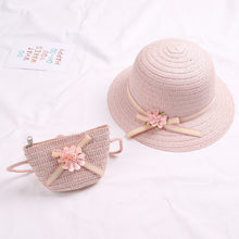 Load image into Gallery viewer, Floral Straw Hat Set