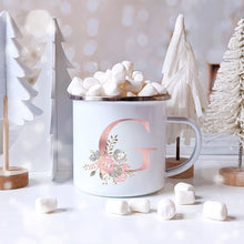 Load image into Gallery viewer, Floral Enamel Coffee Mug