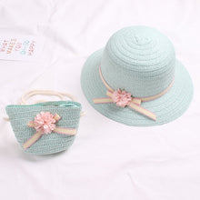 Load image into Gallery viewer, Floral Straw Hat Set