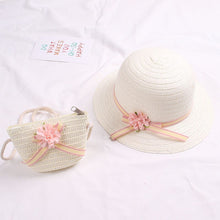 Load image into Gallery viewer, Floral Straw Hat Set