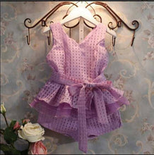 Load image into Gallery viewer, Plaid Bow Romper