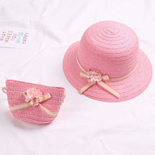 Load image into Gallery viewer, Floral Straw Hat Set