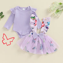 Load image into Gallery viewer, Butterfly Print Mesh Skirt Set