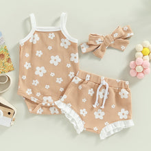 Load image into Gallery viewer, Drawstring Floral Romper Set