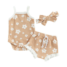 Load image into Gallery viewer, Drawstring Floral Romper Set
