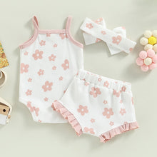 Load image into Gallery viewer, Drawstring Floral Romper Set