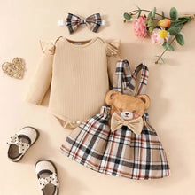 Load image into Gallery viewer, Bear Plaid Dress Set
