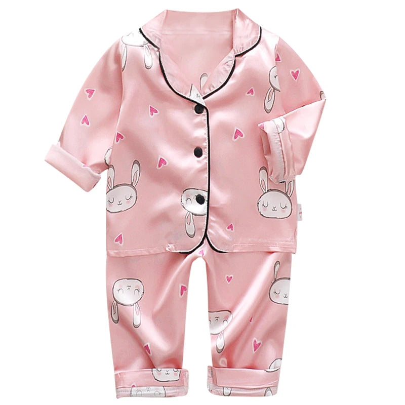 Silk Cartoon Pajamas Set