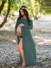Load image into Gallery viewer, Pregnancy One-Shoulder Dress
