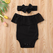 Load image into Gallery viewer, Black Lace Romper Set
